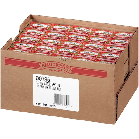 Smuckers Smucker's Assortment No 3 Strawberry Jam/Grape Jelly .5 oz., PK200 5150000795